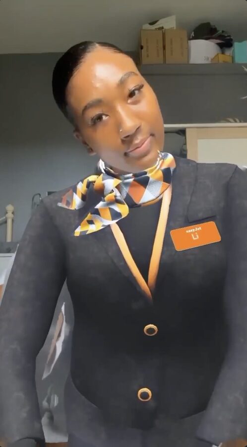 Snapchat body tracking AR: easyJet cabin crew uniform fitted to user