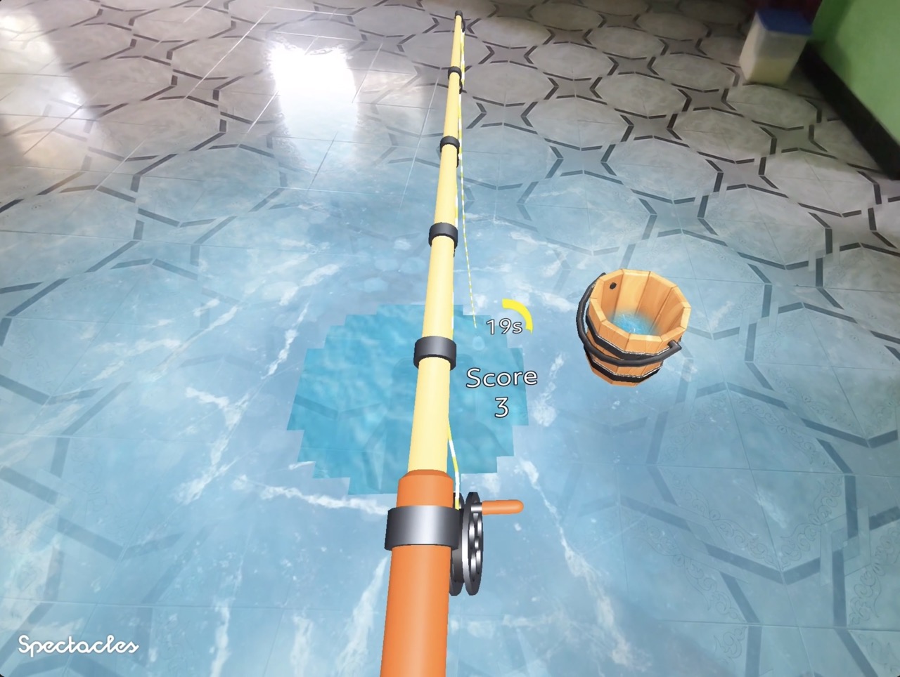 Ice Fishing fish moving beneath the ice