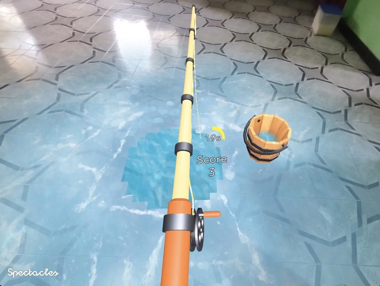 Ice Fishing fish moving beneath the ice