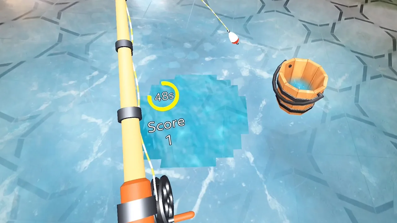Ice Fishing on Snap Spectacles with a frozen lake and phone-as-controller