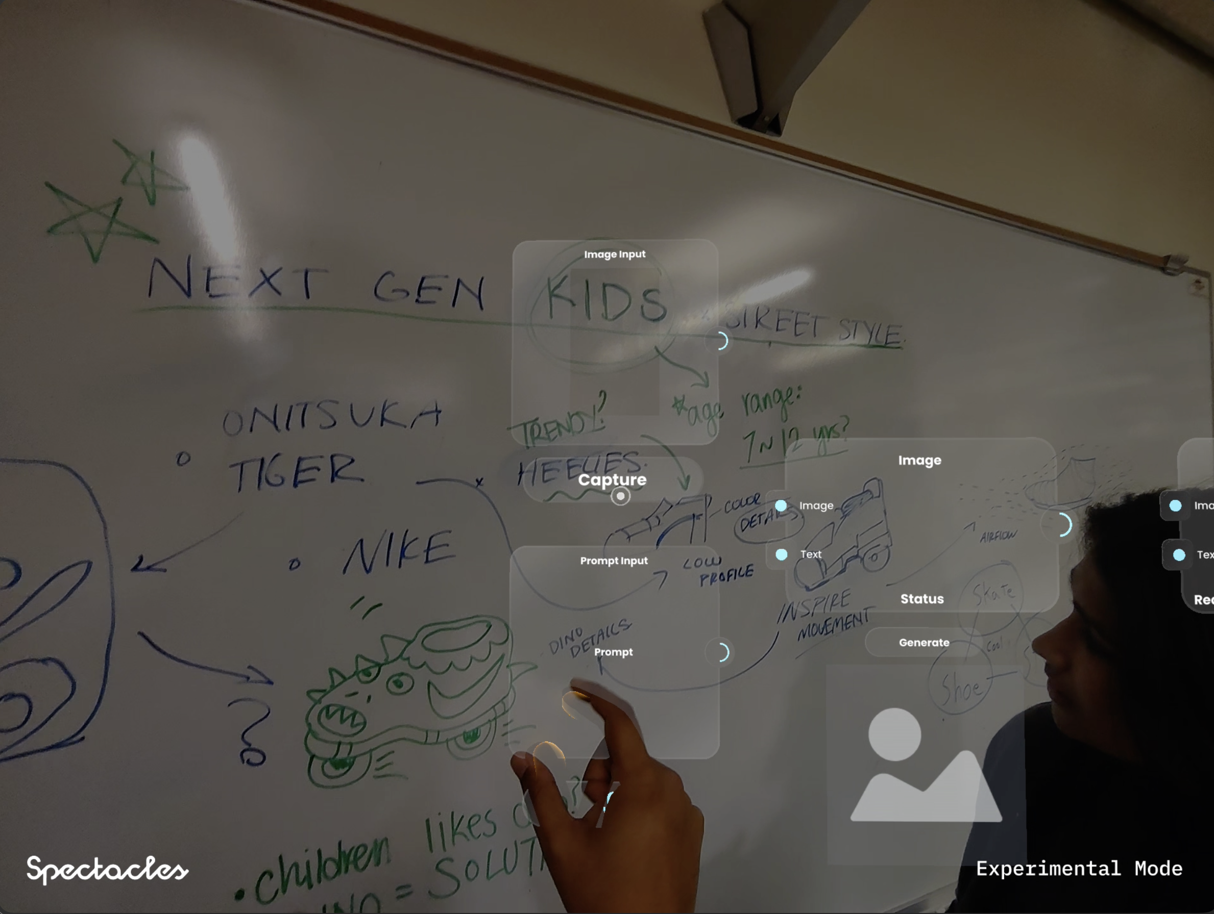 Noodle running on Snap Spectacles in space